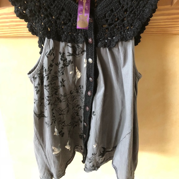 Free People Crochet Floral And Birds Tank Top - Picture 8 of 8